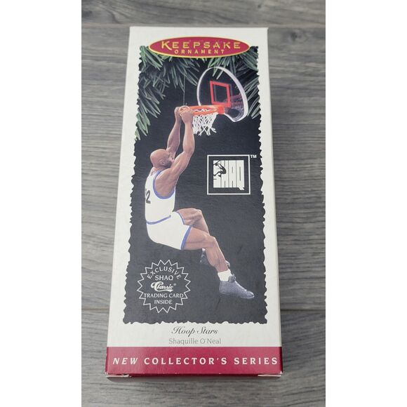 VTG Hallmark Keepsake Ornament 1995 SHAQ Hoop‎ Stars NBA Basketball Trading Card - Picture 1 of 8